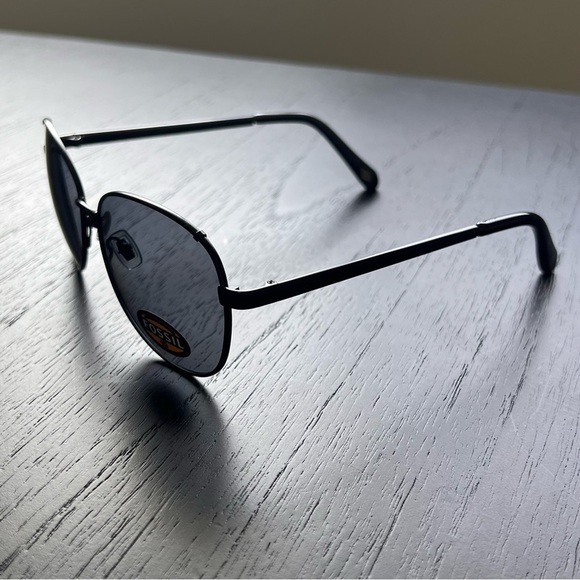 NWT Fossil 57mm Black Aviator Sunglasses main image 4
